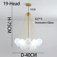 Suspensions Modernes en Verre de Lait Magique de Haricot - Brand Name | Marco Lucetti D-19Verre-Doré / 110V / Lumière chaude 3000K