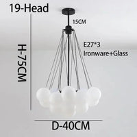 Suspensions Modernes en Verre de Lait Magique de Haricot - Brand Name | Marco Lucetti D-19Verre-Noir / 110V / Lumière chaude 3000K