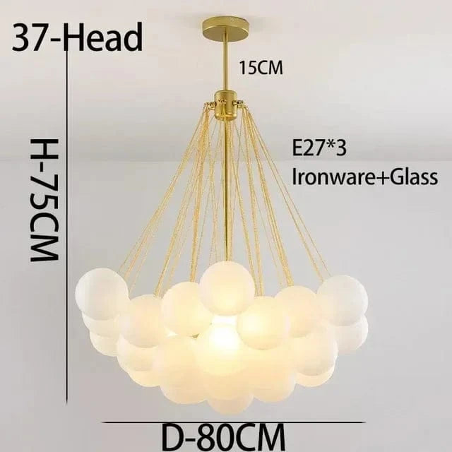 Suspensions Modernes en Verre de Lait Magique de Haricot - Brand Name | Marco Lucetti D-37Verre-Doré / 110V / Lumière chaude 3000K