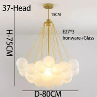 Suspensions Modernes en Verre de Lait Magique de Haricot - Brand Name | Marco Lucetti D-37Verre-Doré / 110V / Lumière chaude 3000K