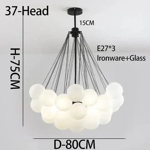Suspensions Modernes en Verre de Lait Magique de Haricot - Brand Name | Marco Lucetti D-37Verre-Noir / 110V / Lumière chaude 3000K