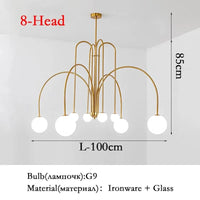 Suspensions Modernes en Verre de Lait Magique de Haricot - Brand Name | Marco Lucetti E-Doré 100cm / 110V / Lumière chaude 3000K
