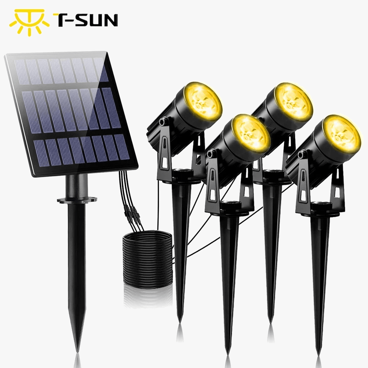 T-SUNRISE: Lumière Solaire Extérieur LED IP65 Étanche - Blanc Chaud/Blanc Froid - Éclairage de Jardin Solaire - Décoration Extérieure Lampes de Pelouse | Marco Lucetti