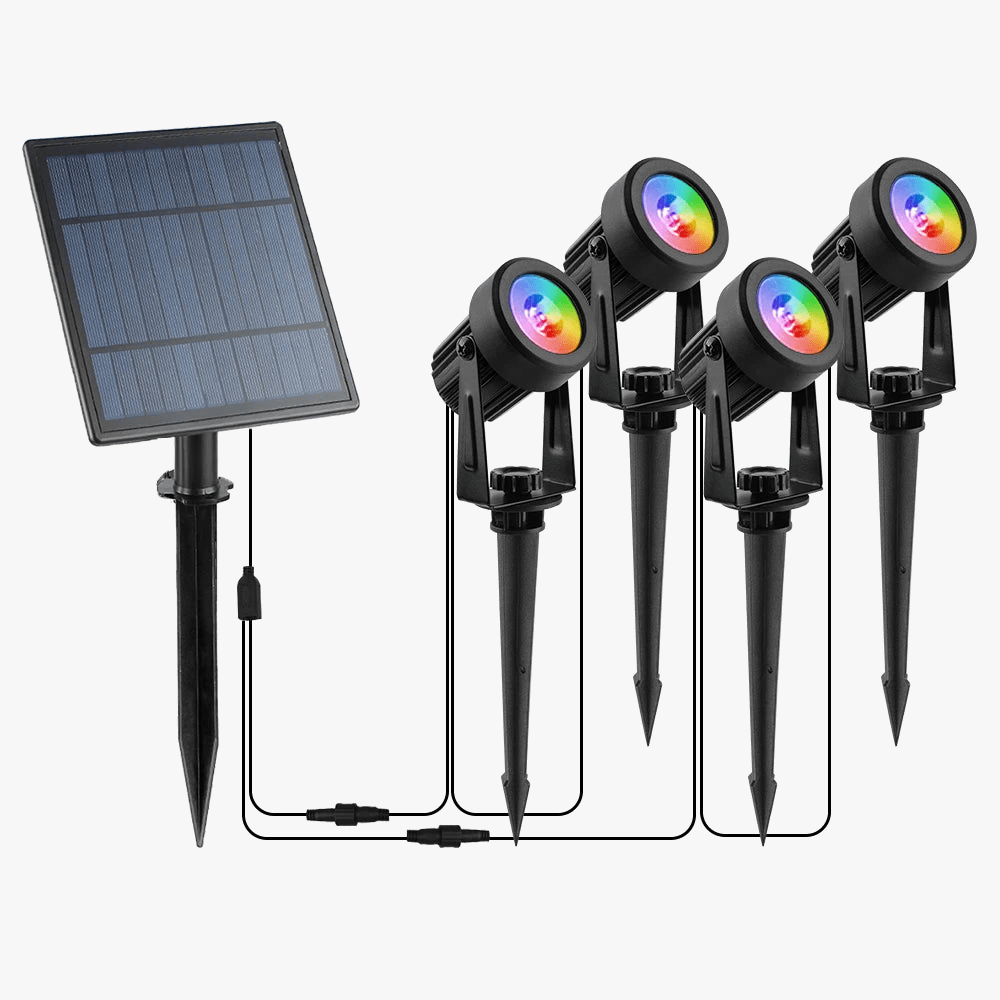 T-sunrise: luminaires solaires LED pour jardin et cour, RGB blanc chaud/froid, étanches IP65. | Marco Lucetti