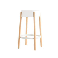 Tabouret de bar scandinave Maguy en bois et métal | Marco Lucetti Blanc