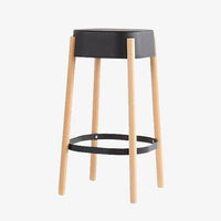 Tabouret de bar scandinave Maguy en bois et métal | Marco Lucetti Noir