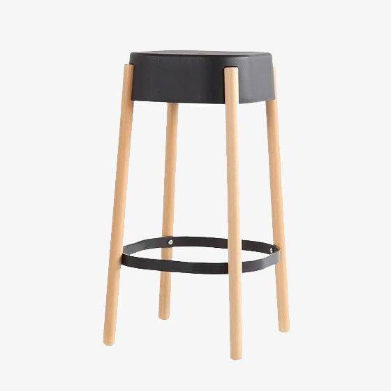 Tabouret de bar scandinave Maguy en bois et métal | Marco Lucetti Noir