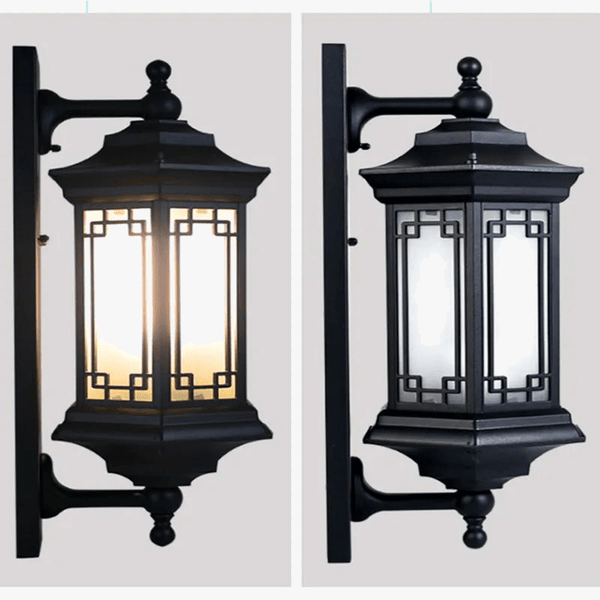 Tengwang - Applique Murale d'Extérieur Étanche Premium | Marco Lucetti Support de lampe GB E27 / Noir-Acrylique / CHINE | E27Pas de source lumineuse