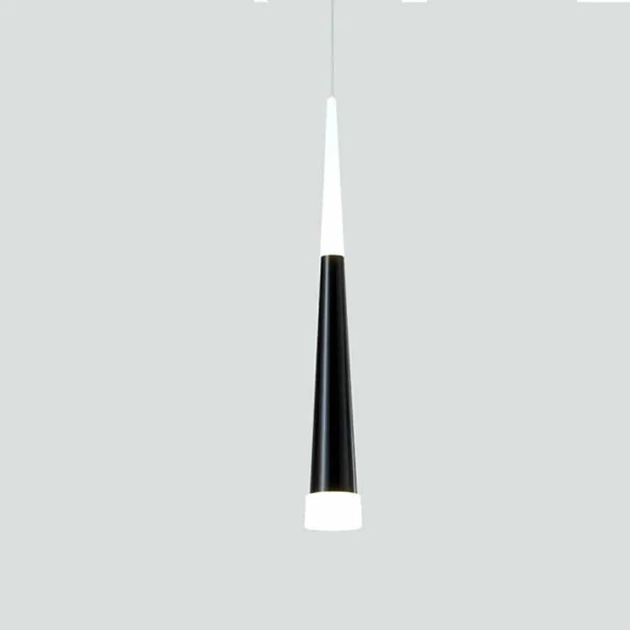 Thrisdar 7W - Long Tube suspension LED lumière pour chambre, chevet, boutique, Bar, café, salle à manger et cuisine | Marco Lucetti Corps noir / Blanc chaud 3000K