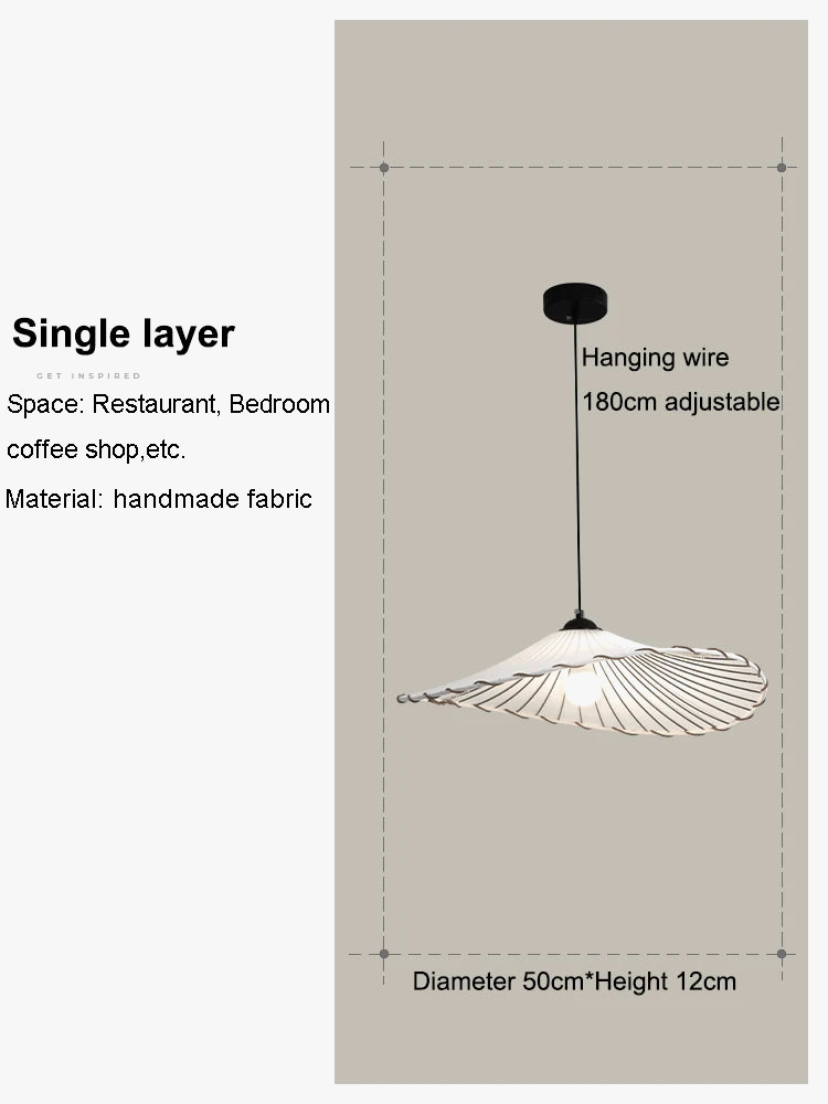 Lustre nordique LED en tissu pour décoration de la maison