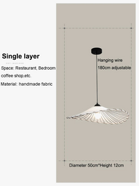 Lustre nordique LED en tissu pour décoration de la maison