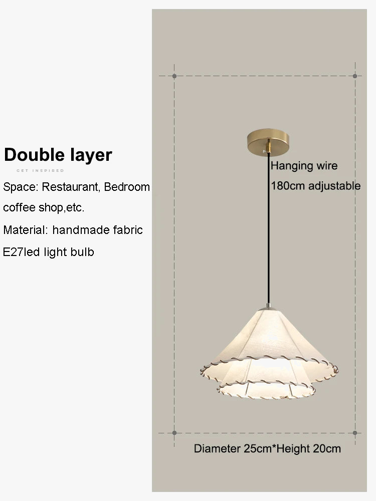 Lustre nordique LED en tissu pour décoration de la maison