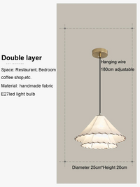 Lustre nordique LED en tissu pour décoration de la maison