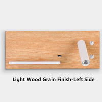 Tokili - Applique murale LED Smart avec chargeur USB et sans fil | Marco Lucetti Grain de bois clair-gauche