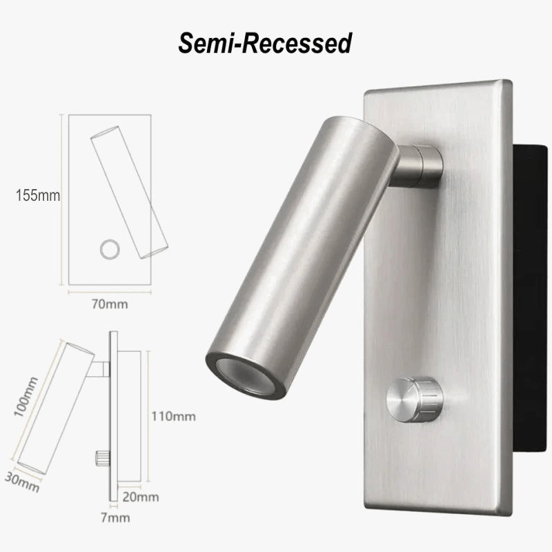 Tokili - Lampe murale Tête de lit LED4 Noir Nickel | Marco Lucetti