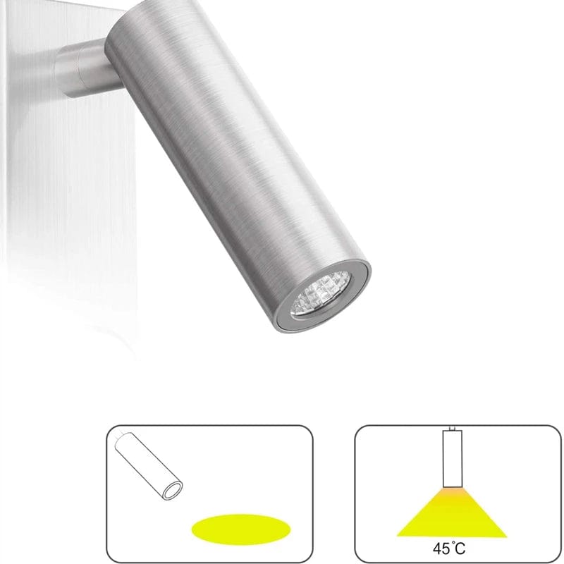 Tokili - Lampe murale Tête de lit LED4 Noir Nickel | Marco Lucetti