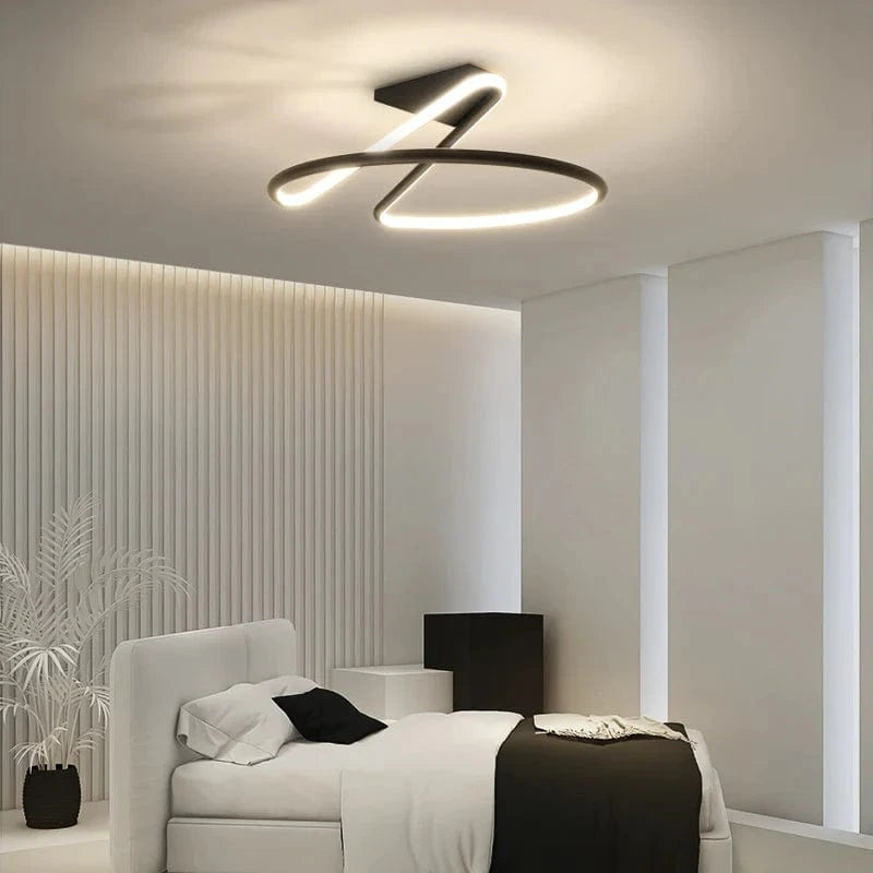 Tondi - Lustre LED Moderne Minimaliste pour Couloir, Allée, Chambre et Salon | Marco Lucetti Noir A / 25 cm / Blanc froid, pas de télécommande