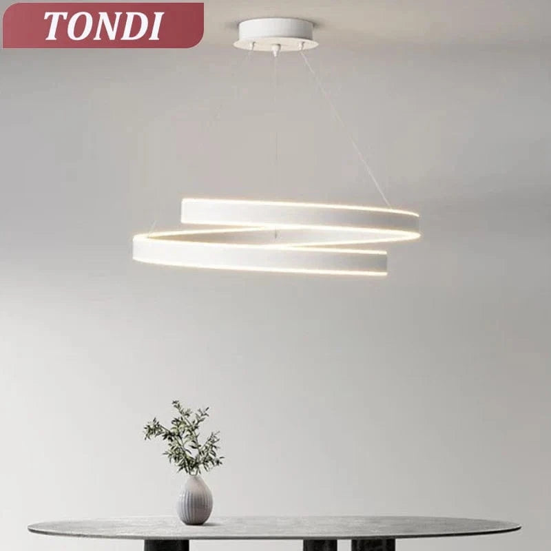 TONDI Lustre Simple Noir/Blanc pour Salon Salle à Manger Cuisine - Design Élégant et Polyvalent | Marco Lucetti