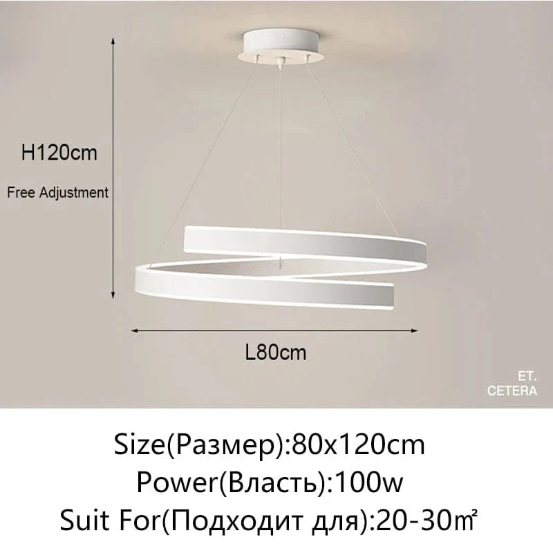 TONDI Lustre Simple Noir/Blanc pour Salon Salle à Manger Cuisine - Design Élégant et Polyvalent | Marco Lucetti 80CM Blanc / Lumière froide Pas de télécommande