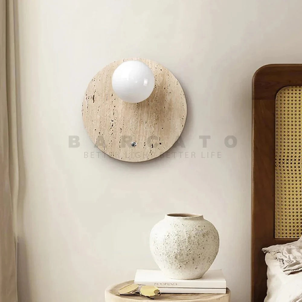 Travertin Beige Lumineux: Cercle de Décoration | Marco Lucetti