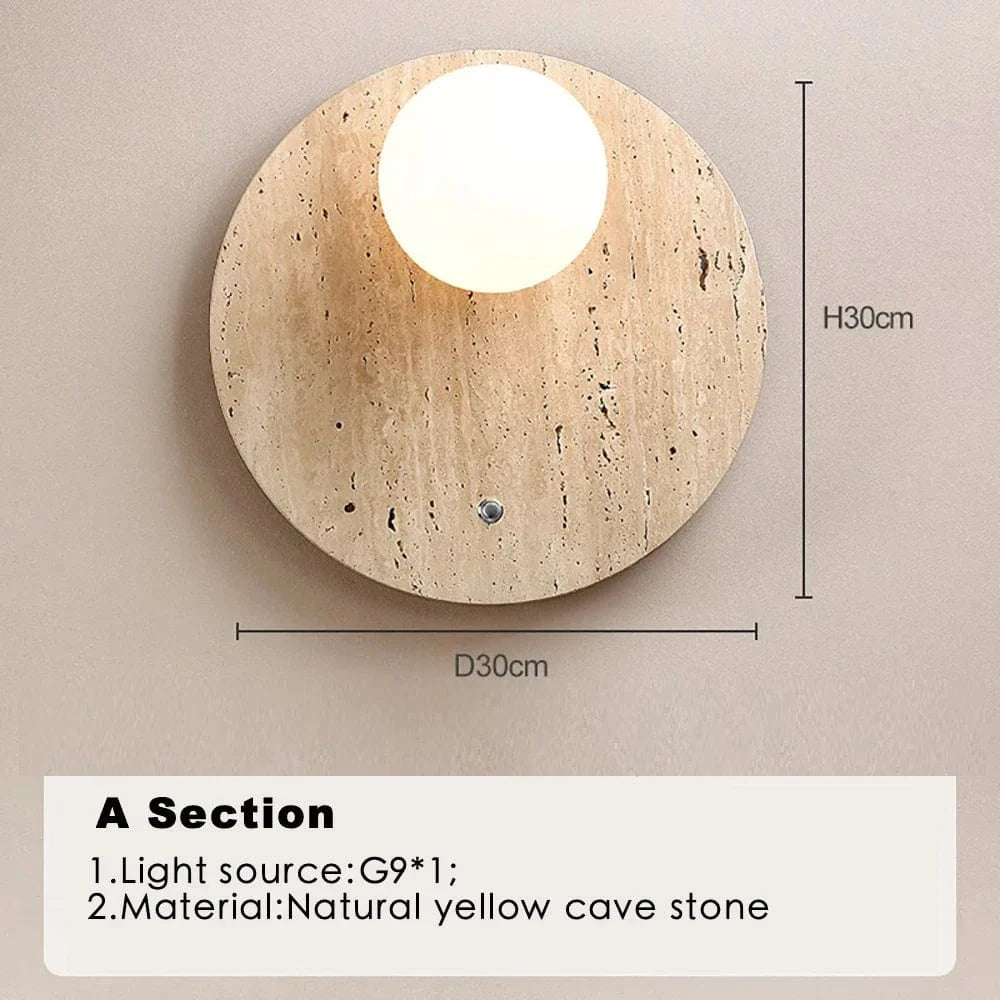 Travertin Beige Lumineux: Cercle de Décoration | Marco Lucetti A / Blanc chaud (2700-3500K)
