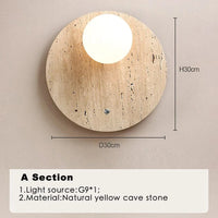 Travertin Beige Lumineux: Cercle de Décoration | Marco Lucetti A / Blanc chaud (2700-3500K)