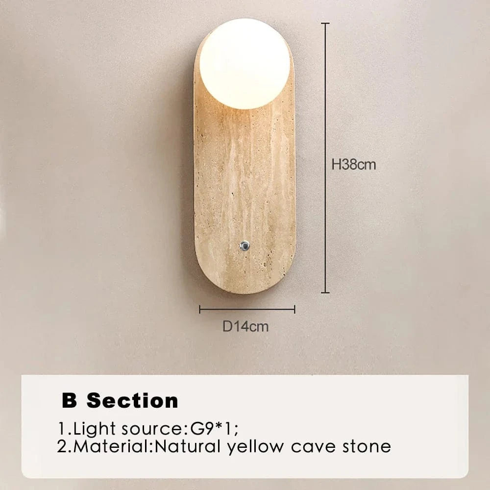 Travertin Beige Lumineux: Cercle de Décoration | Marco Lucetti B / Blanc chaud (2700-3500K)