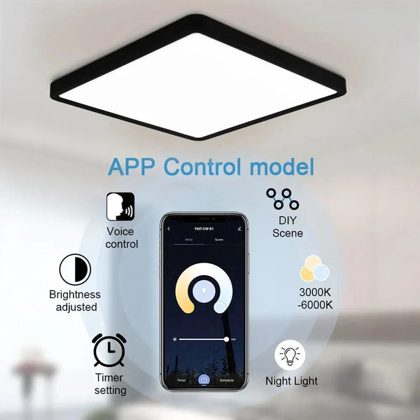 Tuya Smart LED Plafonnier - Contrôle vocal avec Alexa et Google - Éclairage pour Salon et Chambre | Marco Lucetti
