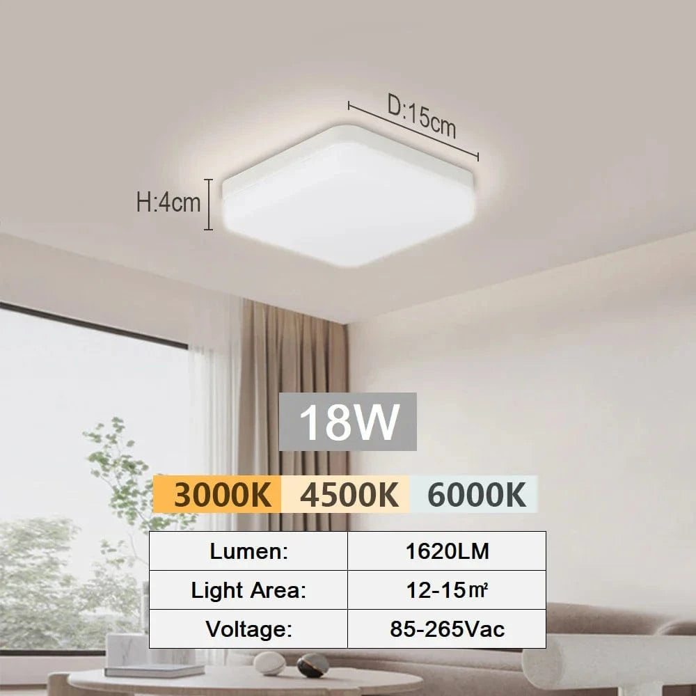 Tuya Smart LED Plafonnier - Contrôle vocal avec Alexa et Google - Éclairage pour Salon et Chambre | Marco Lucetti Blanc froid-18W