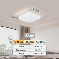 Tuya Smart LED Plafonnier - Contrôle vocal avec Alexa et Google - Éclairage pour Salon et Chambre | Marco Lucetti Blanc froid-18W