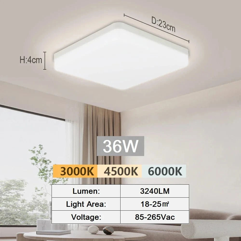 Tuya Smart LED Plafonnier - Contrôle vocal avec Alexa et Google - Éclairage pour Salon et Chambre | Marco Lucetti Blanc froid-36W