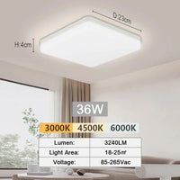 Tuya Smart LED Plafonnier - Contrôle vocal avec Alexa et Google - Éclairage pour Salon et Chambre | Marco Lucetti Blanc froid-36W