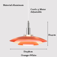 UFO Dégradé: Suspension Moderne et Créative Réglable | Marco Lucetti Orange-blanc / Tricolore