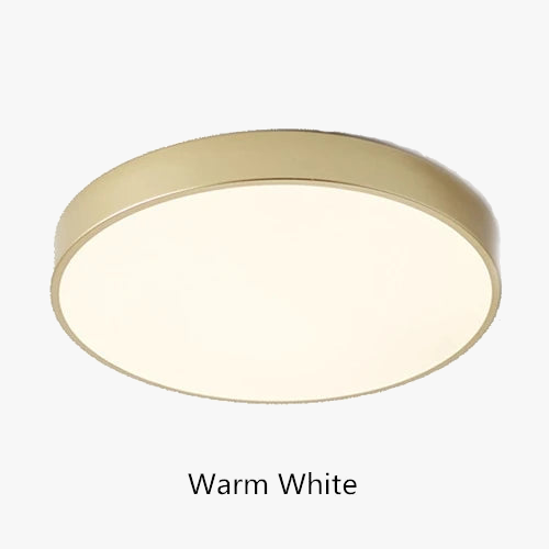 Plafonnier LED Ultra-mince Or 5 cm, Design Moderne, Télécommande - Idéal pour le Foyer et la Chambre