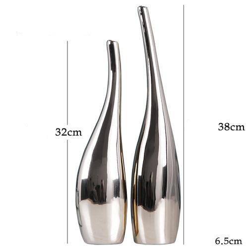 Vase design en céramique dorée et argentée: Minimalist Touch | Marco Lucetti B