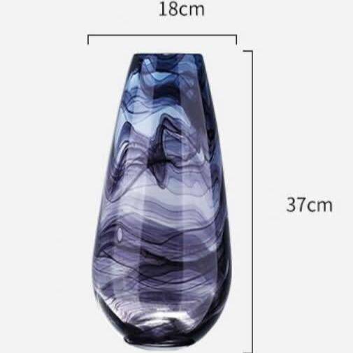 Vase design Violet en verre - Abstraction Chic | Marco Lucetti 18 x 37cm