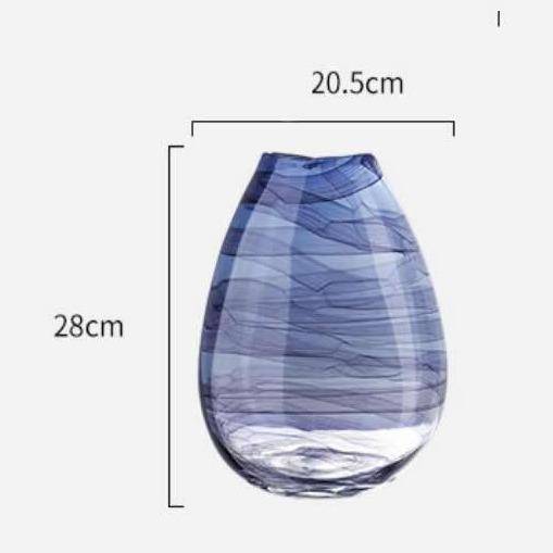 Vase design Violet en verre - Abstraction Chic | Marco Lucetti 20 x 28cm
