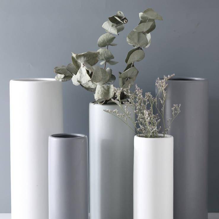 Vase en céramique cylindrique design minimaliste | Marco Lucetti