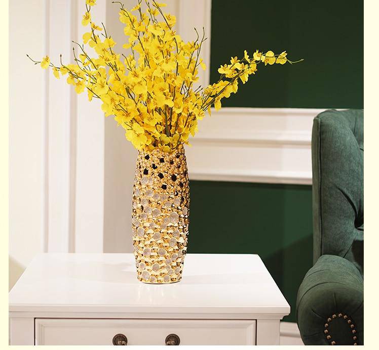 Vase Festival en céramique dorée | Marco Lucetti