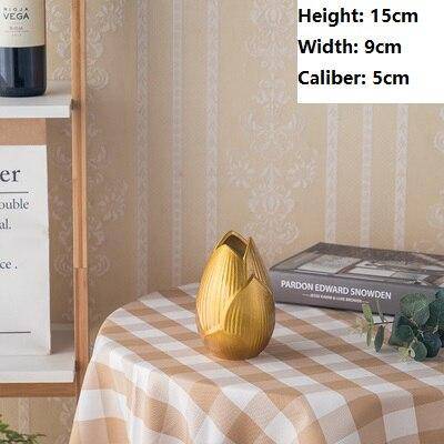 Vase Géométrique en Céramique Dorée | Marco Lucetti A / 15cm