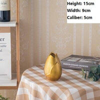 Vase Géométrique en Céramique Dorée | Marco Lucetti A / 15cm