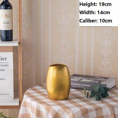 Vase Géométrique en Céramique Dorée | Marco Lucetti A / 19cm