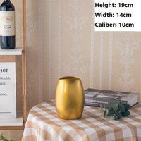 Vase Géométrique en Céramique Dorée | Marco Lucetti A / 19cm