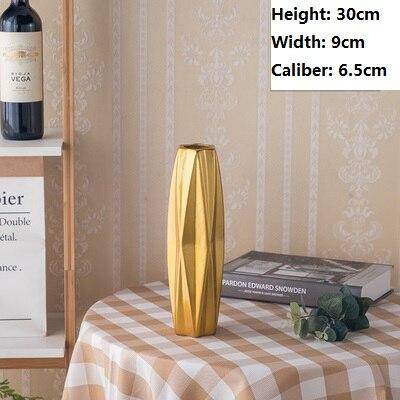 Vase Géométrique en Céramique Dorée | Marco Lucetti B / 30cm