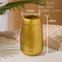 Vase Géométrique en Céramique Dorée | Marco Lucetti C / 20cm