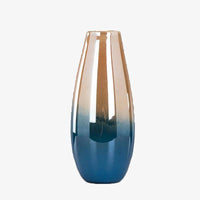 Vase Luxury Bleu et Doré - Design Arrondi | Marco Lucetti