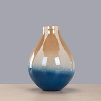 Vase Luxury Bleu et Doré - Design Arrondi | Marco Lucetti M