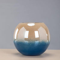 Vase Luxury Bleu et Doré - Design Arrondi | Marco Lucetti S
