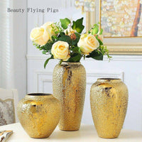 Vase Luxury en céramique dorée | Marco Lucetti