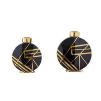 Vase Luxury Noir et Or Geométrique | Marco Lucetti